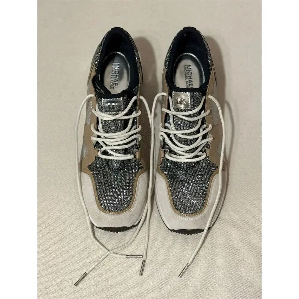 Michael Kors Liv Trainer Women's‎ Sneakers Gray Size 8 Casual Athletic
